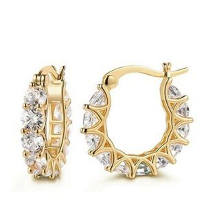 New 18k gold plated hoop Diamond 💎 Earrings